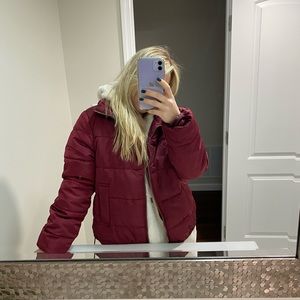 Maroon puffer jacket size small
